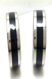 25pcs Black Enamel Stripe Stainless Steel Rings 8mm Mens Oil Filled Fashion Ring Man Trendy Jewelry7417666