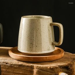 Mugs Japanese Retro Mug Afternoon Tea Light Luxury Cup Ceramic Coffee Tableware Cups Drinkware Kitchen Dining Bar Home Garden