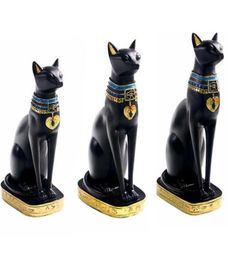 Resin Crafts Exotic Customs Figurine Statue Egyptian Cat Goddess Bastet Statue Home Decoration Gifts Home Vintage Ornaments T200715206486