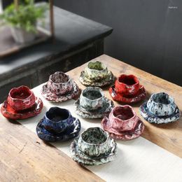 Mugs 150ML Lotus Cup Creative Retro Kiln Ceramic Coffee Latte Porcelain Cups Living Room Table Decorative