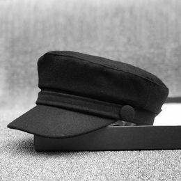 56cm 56-58cm 59cm 61cm Small head Lady Felt Army Caps Big Bone Men Plus Size Navy Hats Black Wool Military Caps for Adult 240423