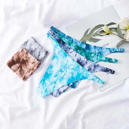 Women's Panties Yoga Girls Cotton Crotch Printed Ice Silk Low Waist Underwear Women Thong T Pants