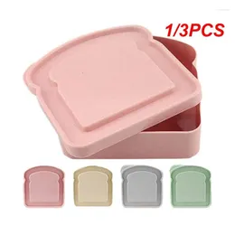 Dinnerware 1/3PCS Portable Silicone Sandwich Toast Bento Box With Handle Eco-Friendly Lunch Container Microwavable Picnic Student