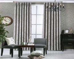 New Style Windows Curtain For Living Room Bedroom el Gold chenille Jacquard Flowers Drapes Blackout Window Drapes Custom Made F8058207