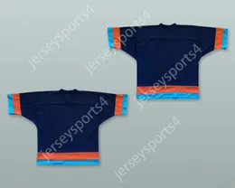 CUSTOM ANY Name Number Mens Youth/Kids NAVY BLUE ORANGE AND TEAL FOOTBALL JERSEY Top Stitched S-6XL