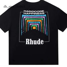 Rhude Shirt Designers Mens Embroidery T Shirts For Summer Mens Tops Letter Polos Shirt Womens Tshirts Clothing Short Sleeved Large Plus Size 100% Cotton Tees 581