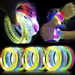Party Decoration 10/20Pcs LED Glow Bracelet Bangle Light Up Wristbands In The Dark Supplies Neon