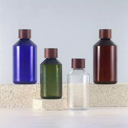 Liquid Soap Dispenser 1pc Bathroom 300ml500ml Ash Wood Cover Slant Shoulder Bottle Pure Dew Shampoo Shower Gel Body Lotion PET