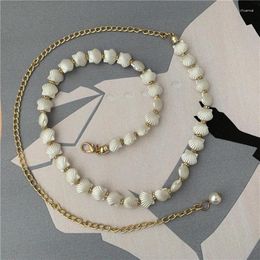 Belts Pearl Shell Dress Belt Fancy Women Waistband Chain