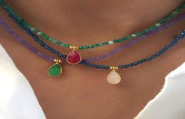 Handgefertigte facettenreiche Perlen Perlen Halskette Mode fielschützende Kristallanhänger exquisit