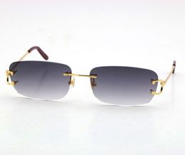 Rimless Fashion men Woman sunglasses driving With C Decoration Goggle Elongated and Slim gold frame glasses Size 5720140mm4625864