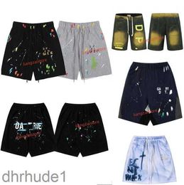 Mens Shorts American Fashion Brand Depts Hand-painted Splash Printing Pure Cotton Terry Fog High Street 5-point Casual Pants GDOS