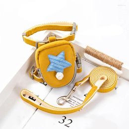 Cat Carriers Cartoon Pet Harness Leash Set Adjust Size Chest Back Traction Rope Reliable Material Cats With Backpacks