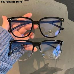 Sunglasses Myopia Glasses Women Men 2024 Oversized Transparent Frame Anti-Blue Light Square Eyewear Optical Spectacle Eyeglasses 0 To -600