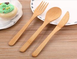 Bamboo Wooden Fruit Fork Disposable Spoon Knife Food Pick Travel Compostable Party Picnic Kitchen Christmas supplies Biodegradable3610787