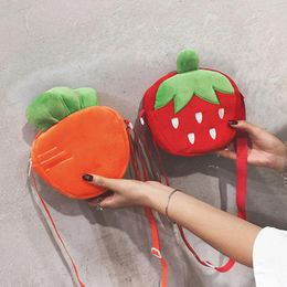 Bag Cute Fruit Strawberry Carrot Cotton Shoulder Crossbody Bags For Women Purses And Handbags Child Girl Mini Phone Satchels