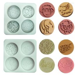 Baking Moulds Happy Eid Mubarak Lettering Fondant Silicone Mould Sheep Moon Lantern Used For Al-Fitr Pastry Cookies Decoration Tools