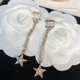 High-end Designer Earrings Letter Studs Crystal Pearl Star Brand Eardrop Men Women Ear Hoop Diamond Earring Wedding Party Jewellery
