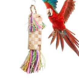 Other Bird Supplies Shredding Toys Small Parrot Chewing Cage Toy Natural Palm Frond Hangings Foraging