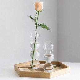 Crystal Ball Flower Vase Bubble Glass Bottle Transparent Hydroponic Ball Art Ware Tabletop Home Decor6466568