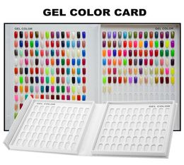 216120 Colors Model Nail Gel Polish Color Display Box Book Dedicated White Nail Gel Polish Display Card Chart with Tips6909799