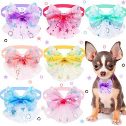 Dog Apparel Bowties For Cat Small Bulk Lace Fashion Dogs Pets Collar Tie Accessories Grooming Bows Bow