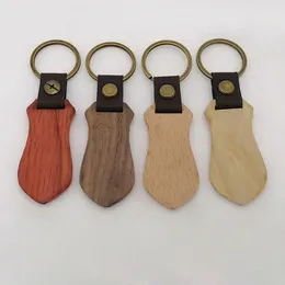 Party Favour Mixed Colour 10PCS/Lot Blank Wooden Key Tag Engraving Muti-Fuction Blanks Unfinished Wood Keychain Ring Pendant Gifts