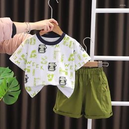 Clothing Sets 2024 Designer Baby Boy 18 Months Old Summer Clothes For Kids Letter Printed Short Sleeve T-shirts And Shorts Boys Outfits Set