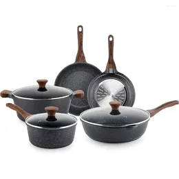 Cookware Sets 8-Piece Pots And Pans With Lid Stay-Cool Handle