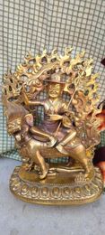 Decorative Figurines 36cm Old Tibetan Buddhism Temple Brass Dorje Shugden Buddha Statue Sculpture