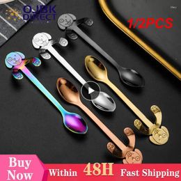 Coffee Scoops 1/2PCS Cute Dog Spoon Stainless Steel Teaspoon Dessert Snack Scoop Mini Ice Cream Spoons Stirring Kitchen