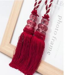 Other Decor Home Garden1Piece Faux Crystal Beaded Tassels Fringe Curtain Tieback Rope Window Drapes Decoration Door Hanging Ball5365855