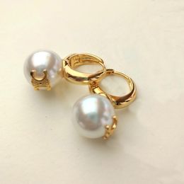 luxury CELIbrand big pearl circle designer earrings for women 18k gold silver vintage aretes oorbellen brincos have numbers hollow earring ear rings jewelry gift