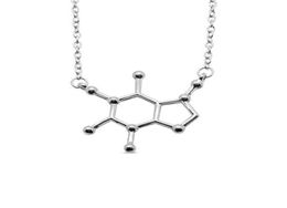 1pc Coffee Molecule Necklace Chemical Physics Bio Science Structure Care Geometry Polygon Gene Lucky woman mother men039s famil5898397