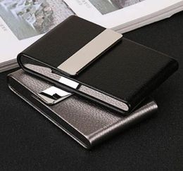 Smoking Accessories Cigarette Case 1 PC Cigar Storage Box Stainless Steel Multifunction Card Cases PU Tobacco Holder GB9574805656