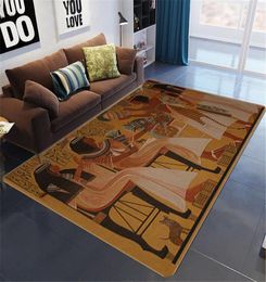 Egyptian Culture Big Carpets For Living Room Vintage Nordic Ethnic Style Floor Mat Nonslip Washable Rugs Bedroom Beside Mat Y20057698268