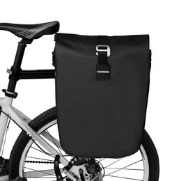 Waterproof Bike Rear Rack Bag 20L Bike Side Storage Bag Laptop Pannier Bag Bicycle Trunk Rear Seat Pack Shoulder Bag 240418