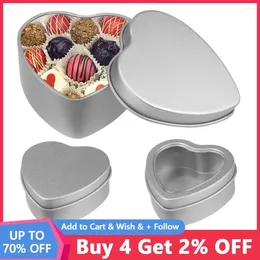 Baking Moulds Heart Shaped Metal Storage Tin Candy Box Love Dessert Craft Silver Chocolate Kitchen Cake Mould Mould Pan Candle Container