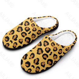 Slippers Animal Leopard Print Skin Pattern (18) Sandals Plush Casual Keep Warm Shoes Thermal Mens Womens Slipper FluffyCottonHome Kid