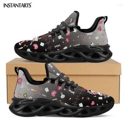 Casual Shoes INSTANTARTS Cute Cartoon Pattern Women Mesh Swing Sneakers Nursing Walking For Ladies Lace Up Footwear 2024