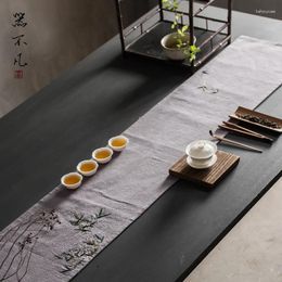 Tea Napkins Embroidered Mat Linen Zen Fabric Japanese Style Dry Pour Table Runner Cotton Chinese Towel Cloth