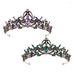 Bandanas 2 Pcs Crown Hair Accessory Bride Headband Bridal Tiara Party Wedding Rhinestones Headpiece For Tiaras Women