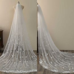 Elegant 3D Butterfly Appliques Wedding Veil 3M Long Special Cut Royal Bridal Veil with Comb Veil Wedding Accessories