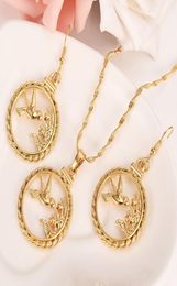 Gold Filled Cut out Tree Branch Bird Necklace Chain earrings Pendant Bohemian Choker Charms Jewellery Gift her NEW3400288