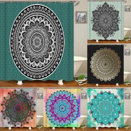 Shower Curtains Mandala Bathroom Curtain Bohemian Style Frabic Waterproof Polyester Bath With Hooks Home Decor