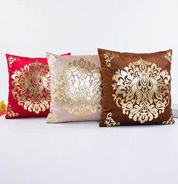 Cushion Cover Floral Gold Velvet Luxury Pillow Case for Sofa Bed Vintage Pillow Covers Soft Home Decor 18184485074