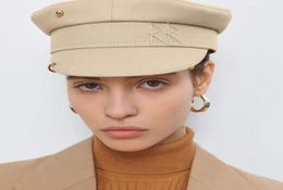 Berets Arrival Spring Summer Caps Women Sboy Cap With Earrings Letter Military VisorBerets9383845