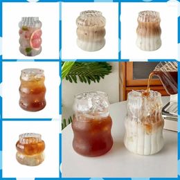 Wine Glasses Stripes Glass Cup Drinkware Wave Shape Transparent Mugs Vertical Grain Heat-resistant Juice