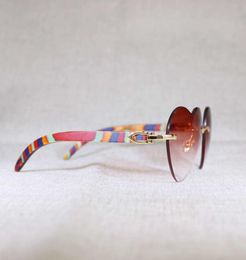Heart Vintage Shape Style Paw Wood Sunglasses Men Natural Buffalo Horn Clear Glass Random Gafas For Outdoor Club Oculos6923315