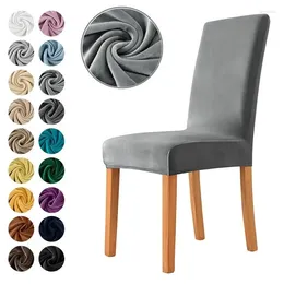 Chair Covers 1pc Velvet Fabric Cover Super Soft Parsons For Dining Room Luxurious Office Seat Cases Stretch Banquet